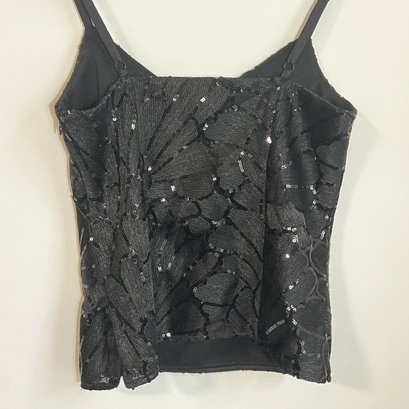 White House Black Market | gorgeous sequin spaghetti strap top with side zip - Picture 5 of 6